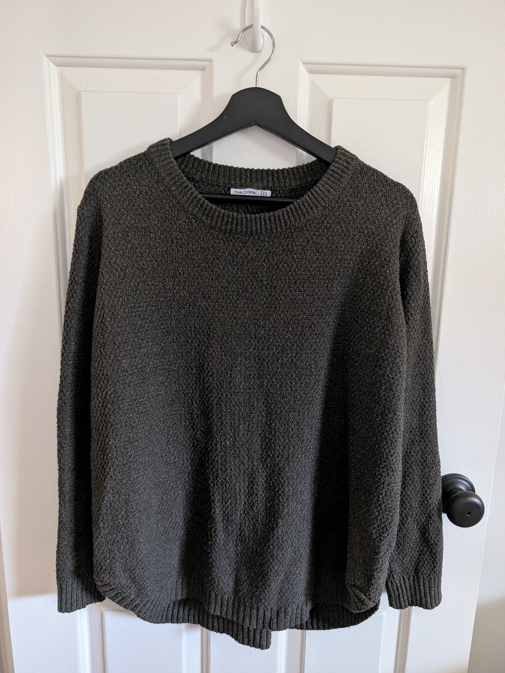 Pink Clover Women's Charcoal Crewneck Sweater Size XXL